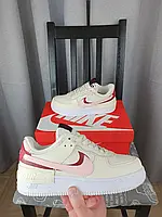 Бежевые Nike Air Force 1 Shadow Phantom кроссы женские. Кроссовки Найк Аир Форсе Шедоу Фантом для девушек 2021