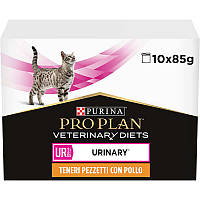 ProPlan Veterinary Diets UR St/Ox Urinary Chicken-Консервированный корм с курицей для взрослых кошек,блок 10шт