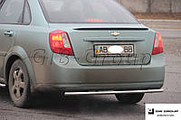 Защита заднего бампера (одинарная нержавеющая труба - одинарный ус) Chevrolet Lacetti (2002+)