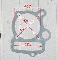 Прокладка цилиндра ПитБайк, PitBike, 1P52FMH,1P52FMI,1P53FMI,1P54FMI, 1P53FMH,GEON X-Ride 125,Kovi 125,Kayo