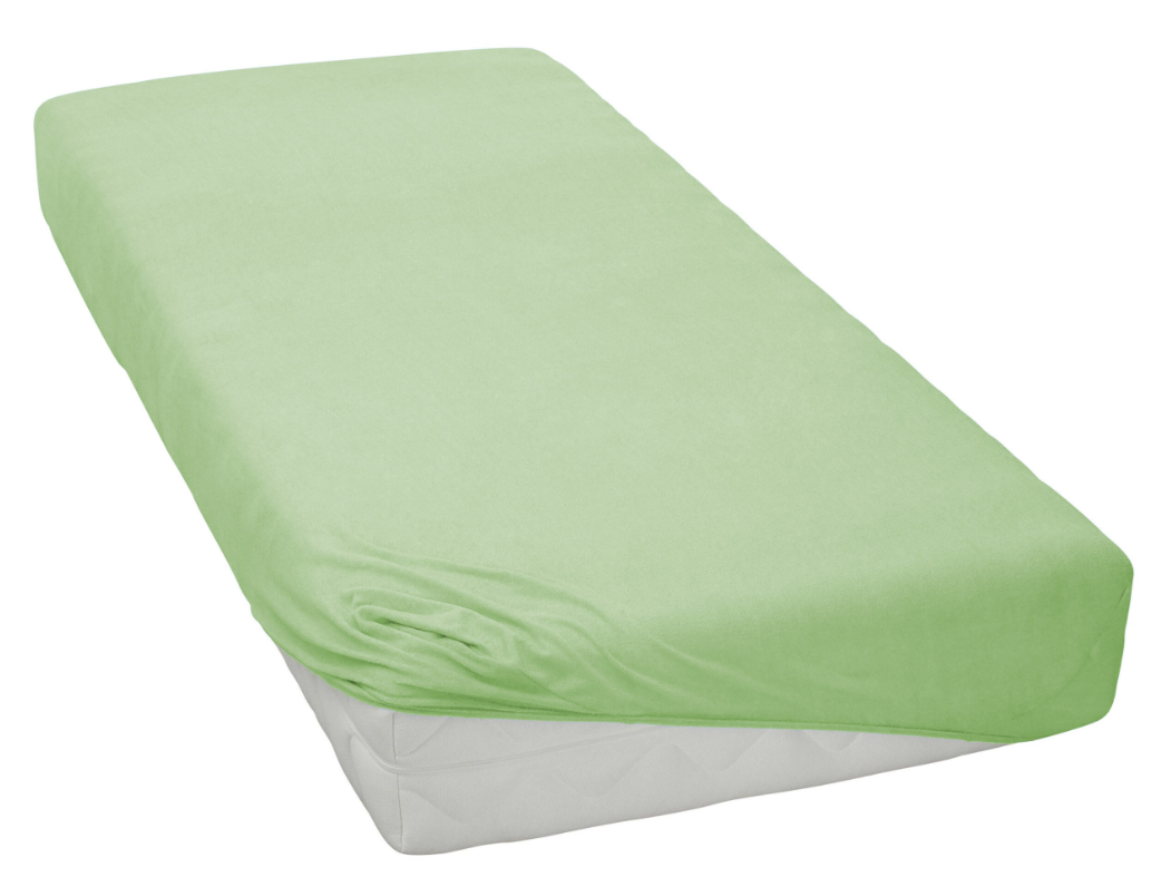 Простирадло на резинці 200 220 трикотажне щільне натяжне, велике натяжне простирадло якісне Салатовий, фото 1