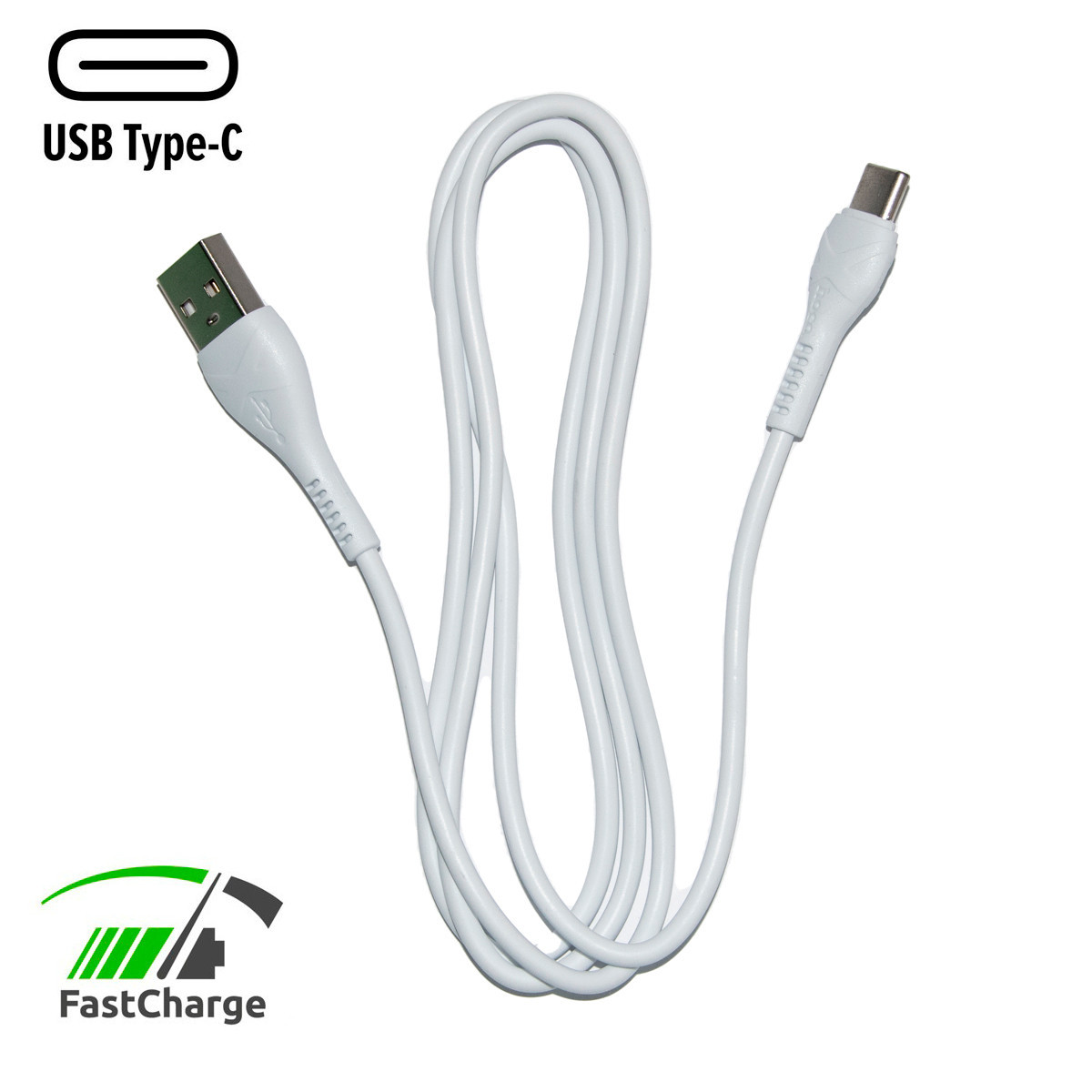 Кабель для заряджання Type-C Hoco X37 Білий, кабель тайп сі з швидкою зарядкою, шнур для заряджання, фото 1