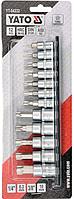 Набір головок торцевих з насадками Yato Т8-Т55, квадрат 1/4", 3/8" (12 шт. у комплекті)