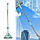 Швабра для миття вікон з телескопічною ручкою трикутна Сіро-зелена, щітка для вікон обертова (швабра для окон), фото 2