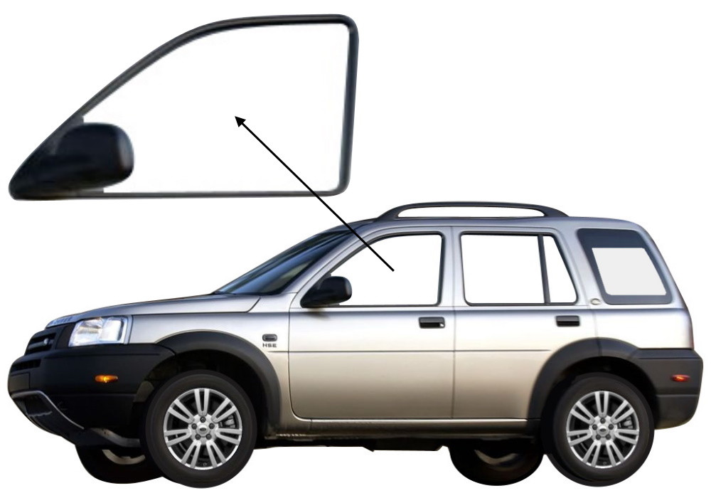 Бічне скло Land Rover Freelander 1997-2005 передніх дверей ліве, фото 1