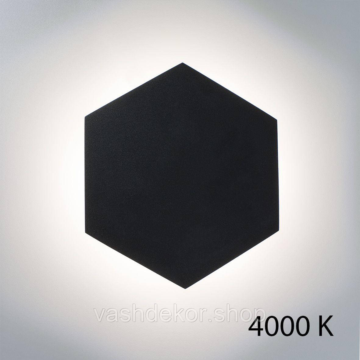 Бра металлическое черное светодиодное 6 Вт 4000К 23х20х3.5 см - фото 1 - id-p1971513182