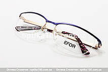 Напівобідкова вузька жіноча фіолетова оправа для окулярів для зору на жилці, фото 3