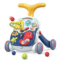 Каталка ходунки для детей 3 в 1 Игровой центр Столик Синий