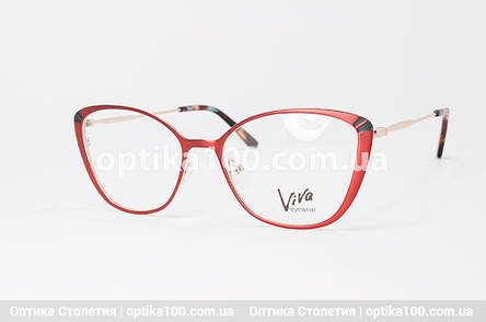 Жіноча червоно-золотиста металева оправа для окулярів для зору, фото 2