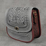 Авторська шкіряна сумка "Дубок" ручної роботи, велика сумка з натуральної шкіри, фото 4