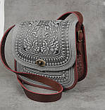 Авторська шкіряна сумка "Дубок" ручної роботи, велика сумка з натуральної шкіри, фото 3