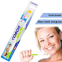 Мануальная зубная щетка "Cobor toothbrush Е-608" Салатовая, щетка для зубов для взрослых (зубна щітка) (ZK)