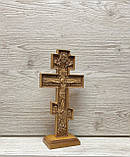 Хрест різьблений дерев’яний настільний на підставці, фото 5