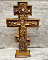 Хрест різьблений дерев’яний настільний на підставці