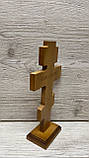 Хрест різьблений дерев’яний настільний на підставці, фото 4