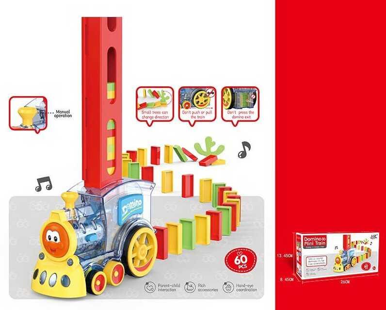 Потяг доміно Domino mini train 660 В, автоматична викладка цеглинок, зі світлом і звуком