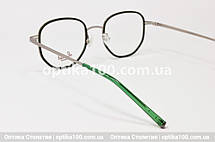 Жіноча зелено-сталева ГНУЧКА оправа для окулярів для зору. Метал із пластиком, фото 3