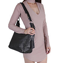 Чорна жіноча сумка з натуральної шкіри Leather Collection L85162-1, фото 3