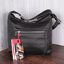 Чорна жіноча сумка з натуральної шкіри Leather Collection L85162-1, фото 5