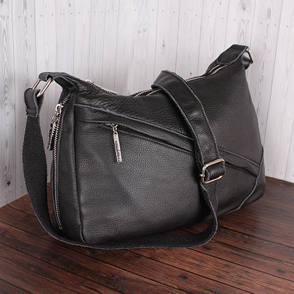 Чорна жіноча сумка з натуральної шкіри Leather Collection L85351-1, фото 1