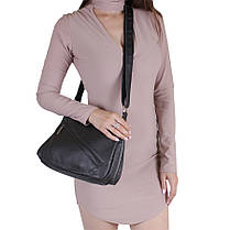 Чорна жіноча сумка з натуральної шкіри Leather Collection L85351-1, фото 3