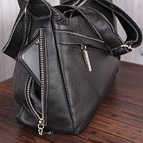Чорна жіноча сумка з натуральної шкіри Leather Collection L85351-1, фото 6