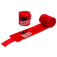 Бинты боксерские хлопок с эластаном 3 метра BAD BOY MA-5464-3, Розовый: Gsport Красный