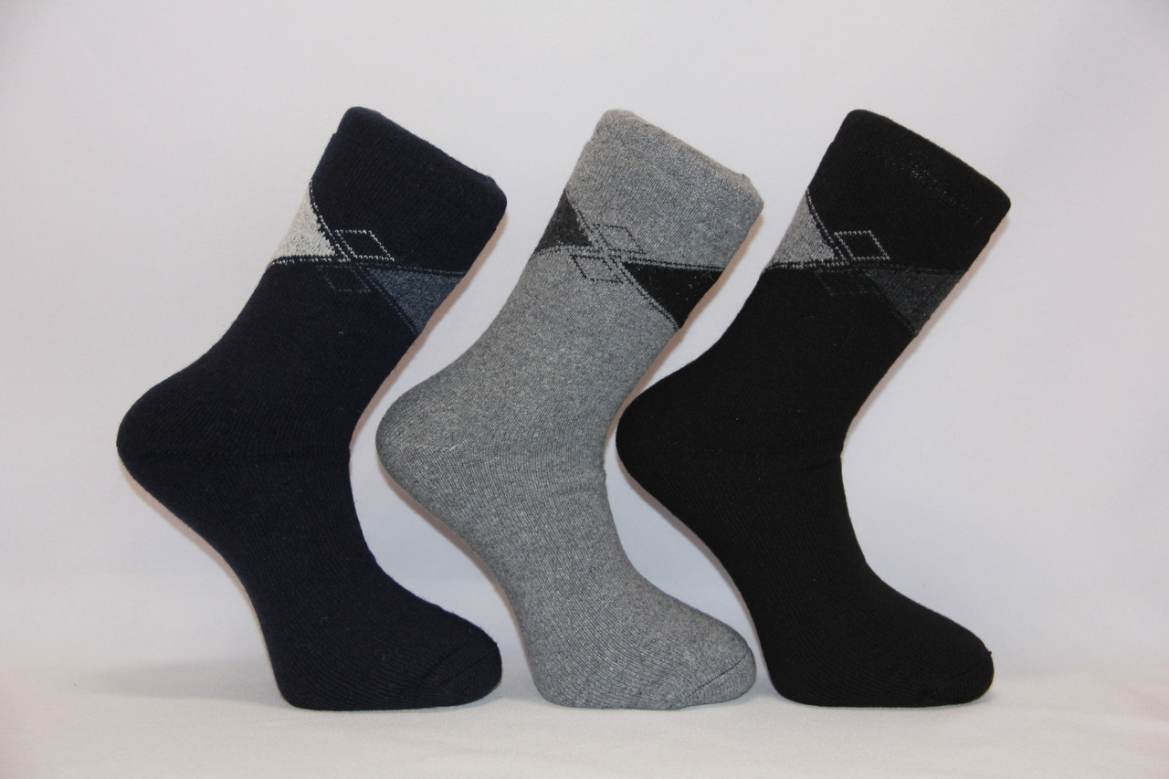 Чоловічі шкарпетки вовняні з махрою SL м-3 ромб