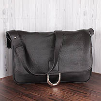 Чорна містка жіноча сумка з натуральної шкіри Leather Collection L85332-1, фото 4