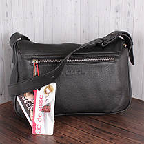 Чорна містка жіноча сумка з натуральної шкіри Leather Collection L85332-1, фото 5