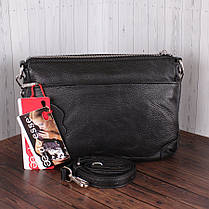 Стильна маленька сумочка Leather Collection L87239-1 Чорна зручна жіноча шкіряна, фото 5