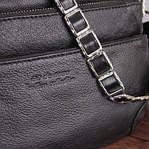 Стильна маленька сумочка Leather Collection L87239-1 Чорна зручна жіноча шкіряна, фото 6