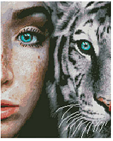 Алмазна вишивка Люди Мозаїка квадратними стразами Блакитні очі 40*50см Малювання камінням Strateg L-237