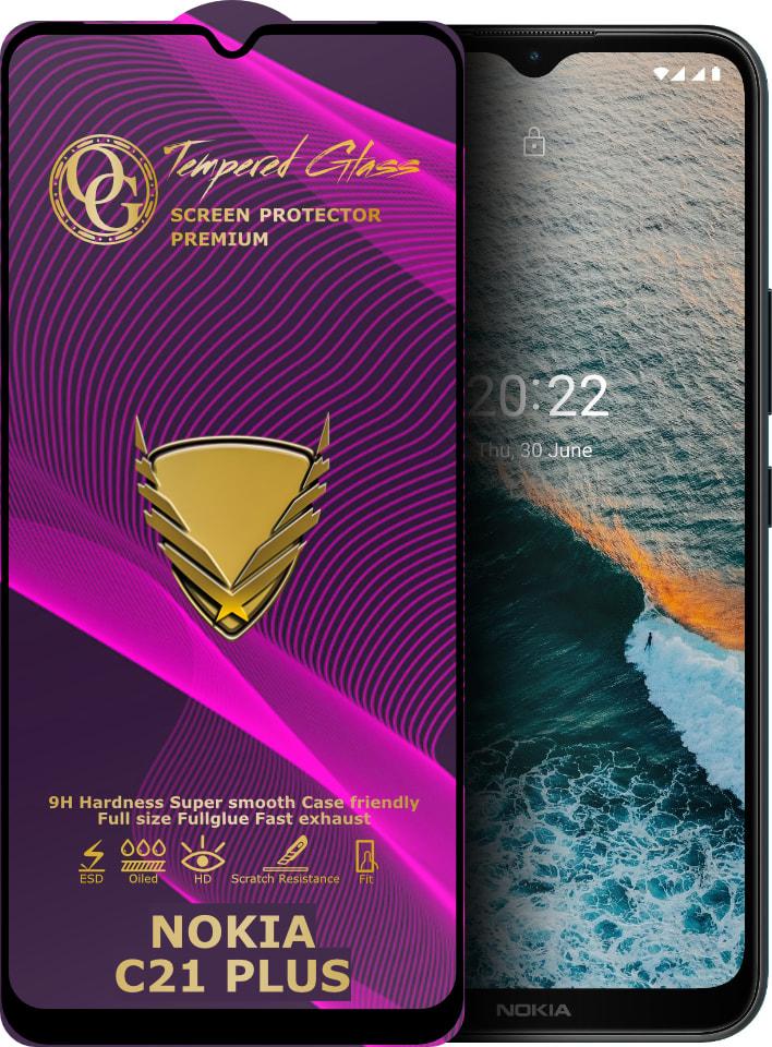 Захисне скло OG Golden Armor для Nokia C21 Plus Black