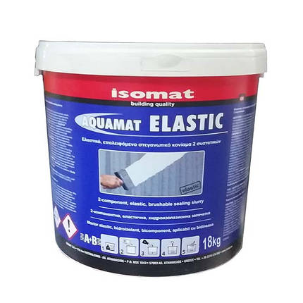 Аквамат-Еластик / Aquamat-Elastic - 2х комп. полімерцементна гідроізоляція з підвищеною гнучкістю (к-т 18 кг), фото 1