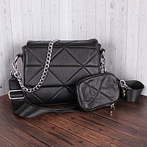 Стильна сумка-клатч із м'якої натуральної шкіри Leather Collection L87156 Чорна, фото 4