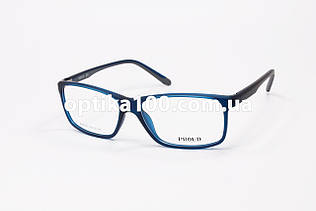 Велика широка пластикова оправа для окулярів для зору. Матова синя, чорна або коричнева