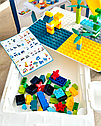 Дитячий ігровий багатофункціональний столик з конструктором та стільчиком 6 в 1 6038 на 100 деталей, фото 5