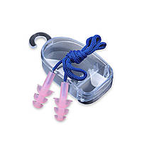Беруши для плавания с верёвкой, Leacco, универсальные, защита для ушей для девушек, розовые BS-03 №2