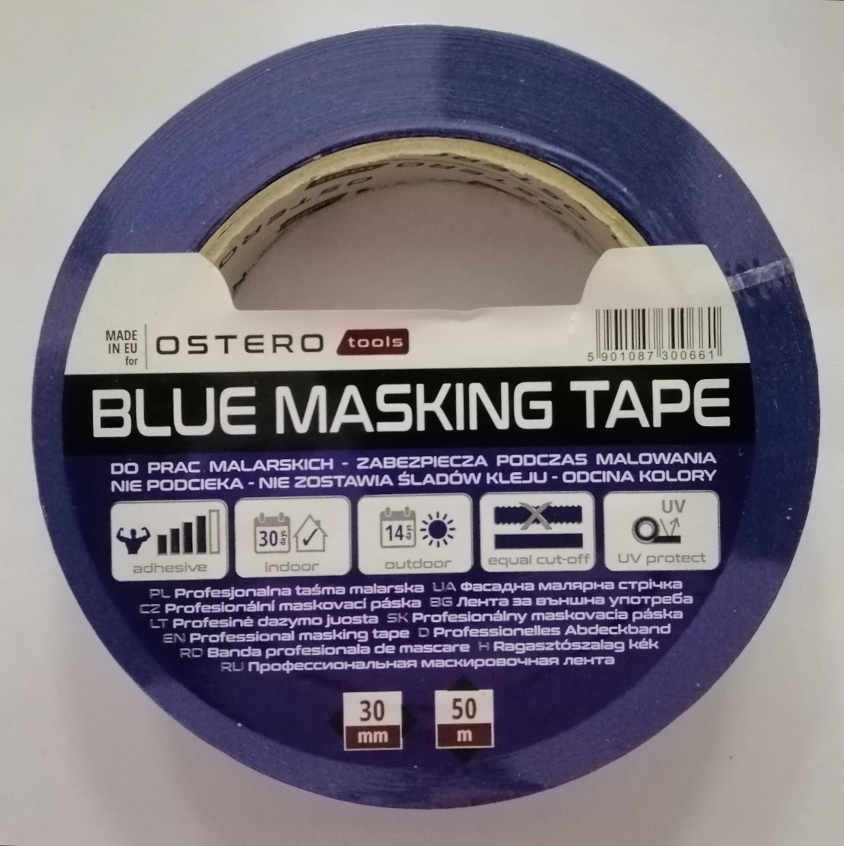 Ostero Blue Masking Tape, стрічка малярна синя, 30мм * 50м