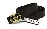 Жіночий Ремінь GUCCI Двосторонній 28 мм чорний коричневий, фото 7