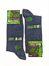 Чоловічі високі шкарпетки Marjinal, бамбукові демісезонні стрейч, антибактеріальні класичні однотонні, 40-45, 6 пар/уп. сині