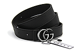 Ремінь жіночий GUCCI Двосторонній 28 мм чорний коричневий, фото 2