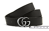 Ремінь жіночий GUCCI Двосторонній 28 мм чорний коричневий, фото 4