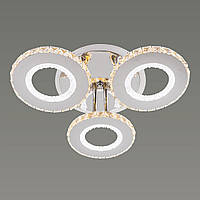 Люстра светодиодная акриловая на три LED кольца 70W с RGB подсветкой и пультом 3000-6500К Sirius B S2322/3