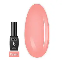 База для ногтей Kodi Lint base gel Peach персиковый с армирующими волокнами, 12 мл
