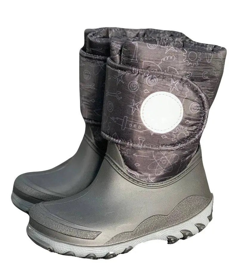 Дитячі та підліткові гумові зимові чоботи непромокаючі Litma OSCAR GREY розмір
