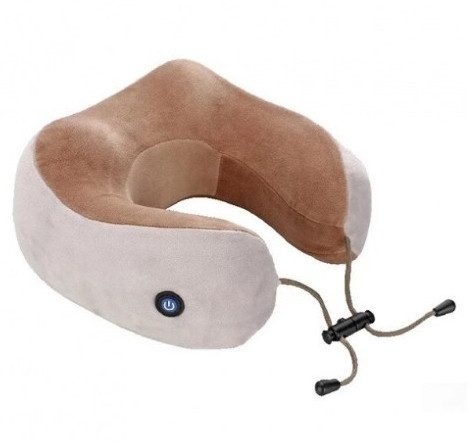 Масажер-подушка U-Shaped Massage Pillow SHAKE на батарейках WM-003 | Дорожня масажна подушка підголовник