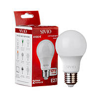 LED лампа Е27 А60 10W нейтральная белая 4100К SIVIO