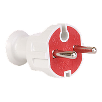 Вилка LXL 126WH 16А пряма штепсельна біла